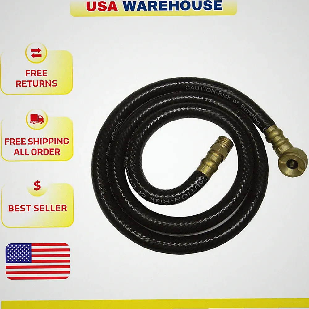 Air Hose Tire Inflator Chuck 3ft 1/4in 200PSI for Air Tank Compressor Tool