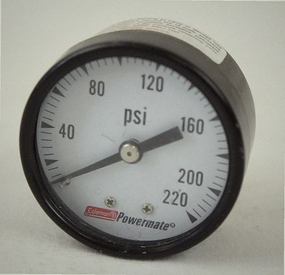 Coleman Powermate Gauge 220psi Used Pressure Air Compressor Part