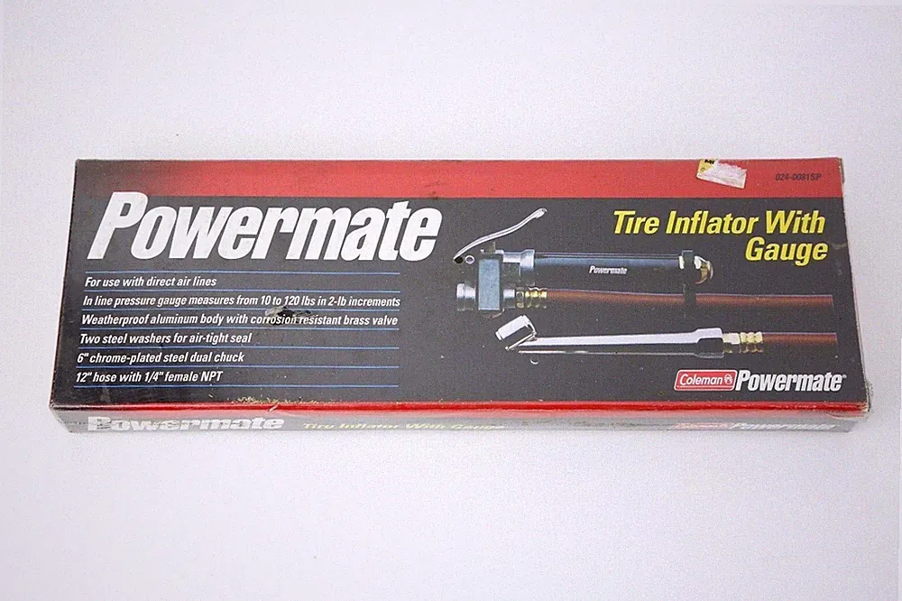 Coleman Powermate Tire Inflator with Gauge pressure gauge air compressor tool